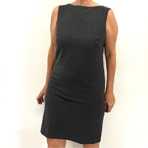 Per Te By Krizia Minimalist Classic Utilitarian Wool Made In Italy Sheath Dress